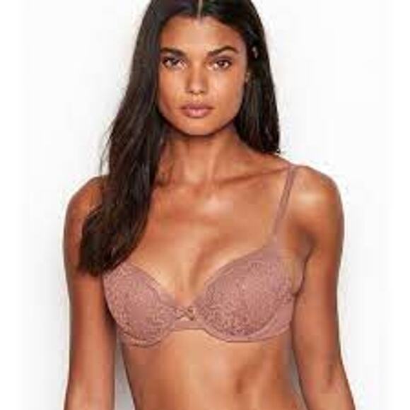 VICTORIA'S SECRET Pink Lace Lined Bra Body by Victoria Perfect Shape 32 DDD - Picture 1 of 4